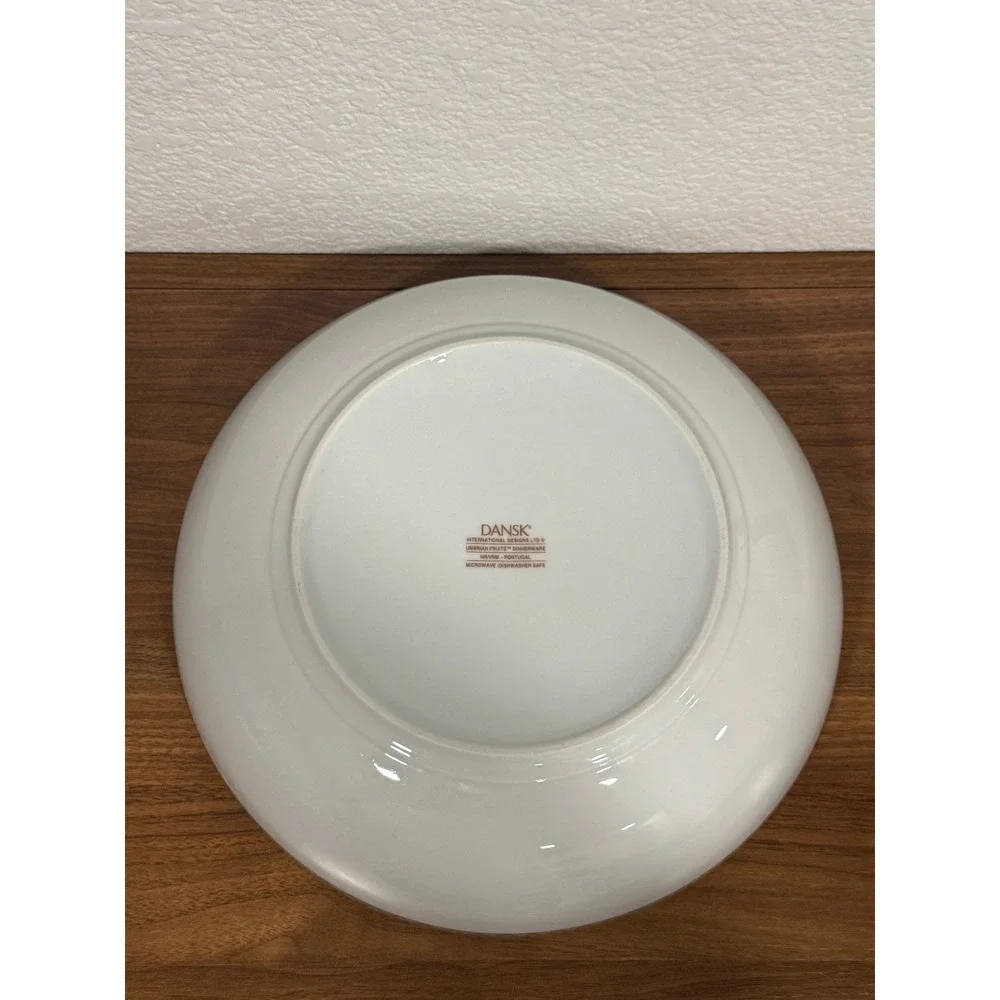 Vintage Dansk Umbrian Fruits Porcelain Large Serving‎ Bowl 11.5x3 Portugal